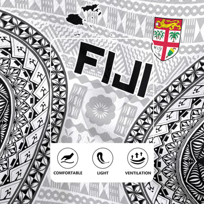 Fiji Custom Personalised Rugby Jersey Seal With Map Fijian Tapa Patterns