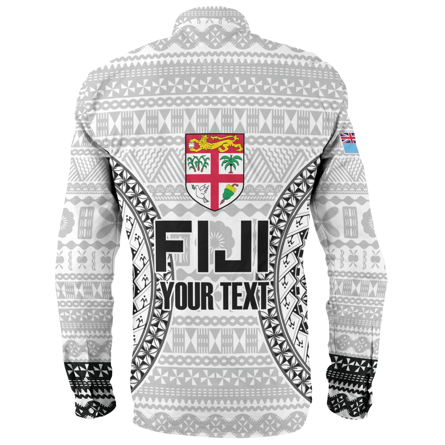 Fiji Custom Personalised Long Sleeve Shirt Seal With Map Fijian Tapa Patterns