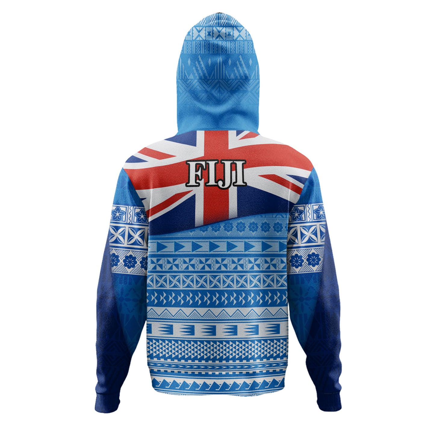 Fiji Custom Personalised Hoodie Tapa Fijian Seamless Pattern