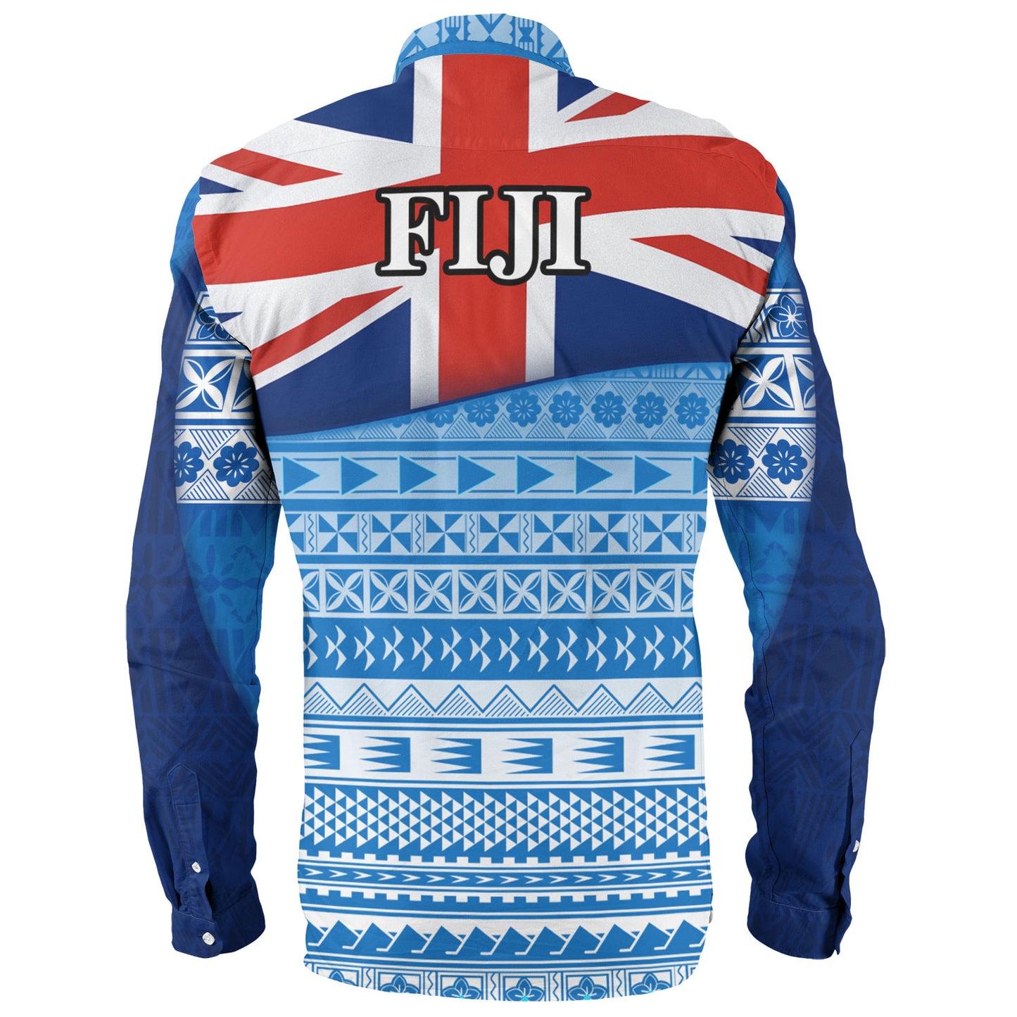 Fiji Custom Personalised Long Sleeve Shirt Tapa Fijian Seamless Pattern