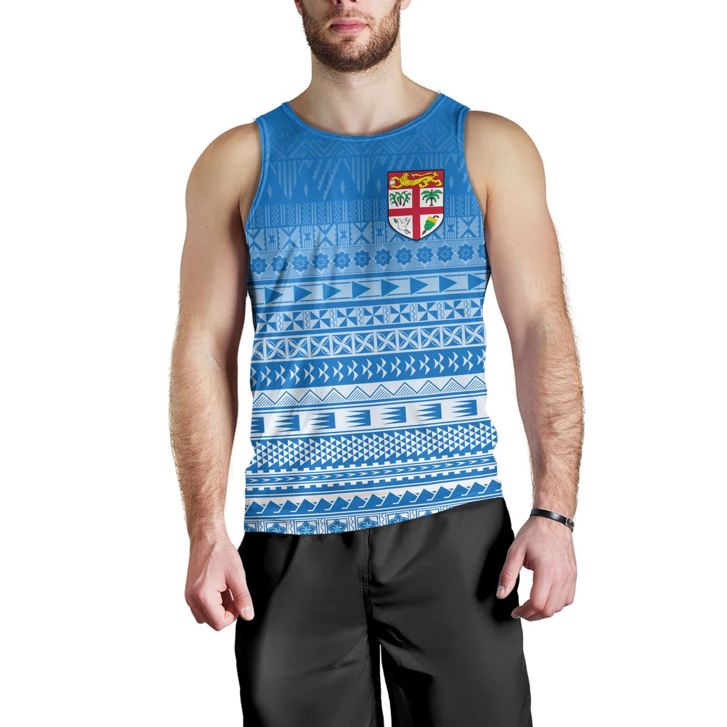 Fiji Custom Personalised Tank Top Tapa Fijian Seamless Pattern