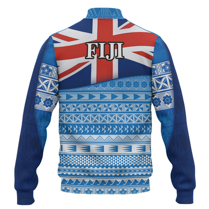 Fiji Custom Personalised Baseball Jacket Tapa Fijian Seamless Pattern