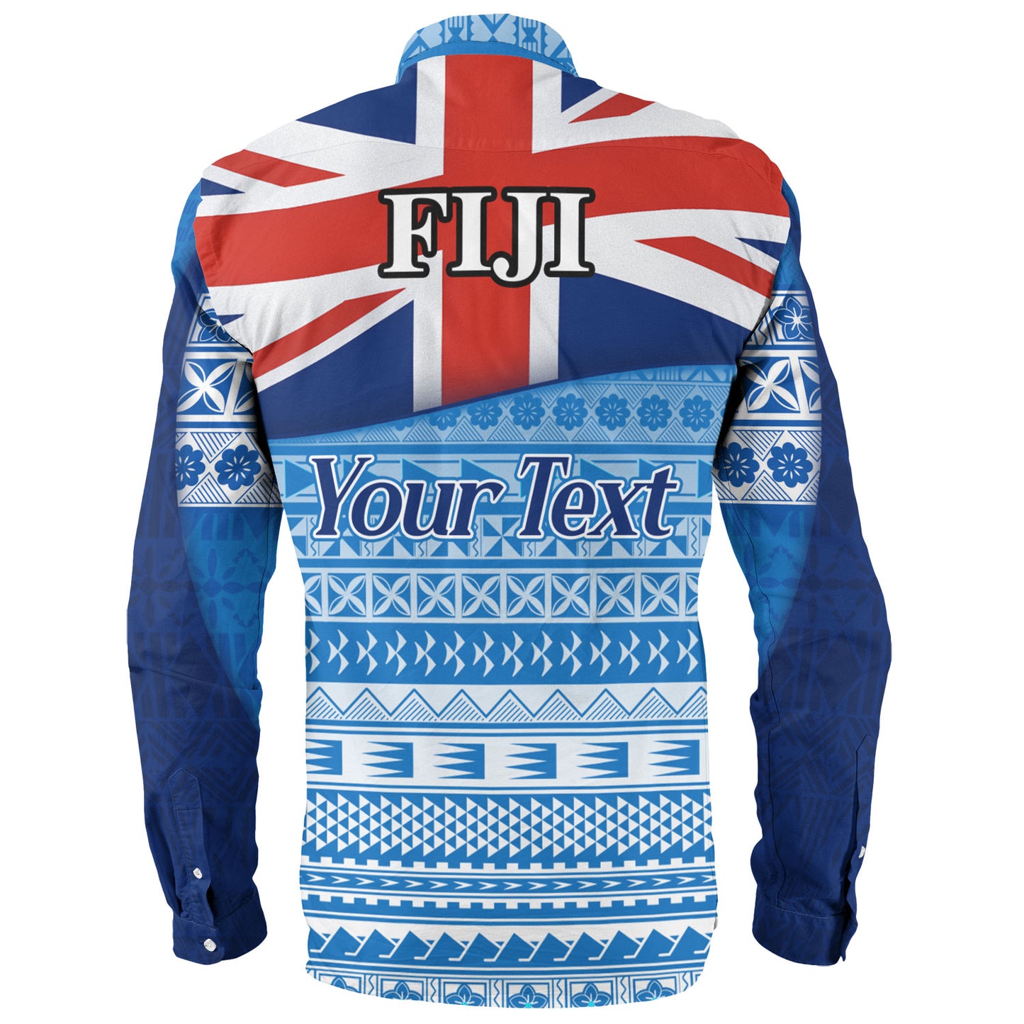Fiji Custom Personalised Long Sleeve Shirt Tapa Fijian Seamless Pattern