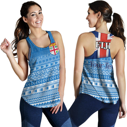 Fiji Custom Personalised Women Tank Tapa Fijian Seamless Pattern