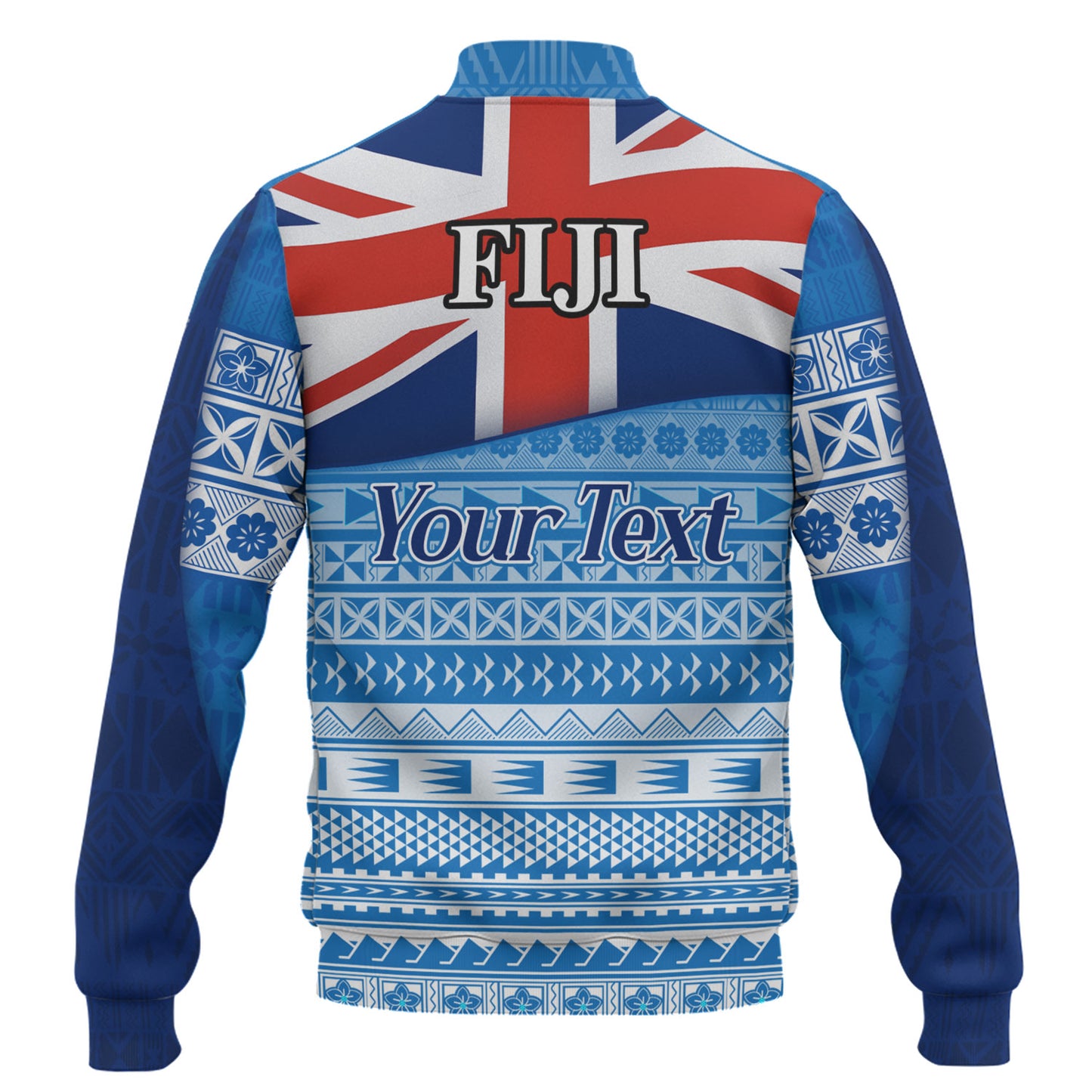 Fiji Custom Personalised Baseball Jacket Tapa Fijian Seamless Pattern