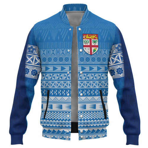 Fiji Custom Personalised Baseball Jacket Tapa Fijian Seamless Pattern