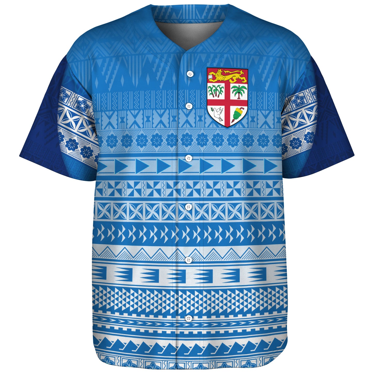 Fiji Custom Personalised Baseball Shirt Tapa Fijian Seamless Pattern