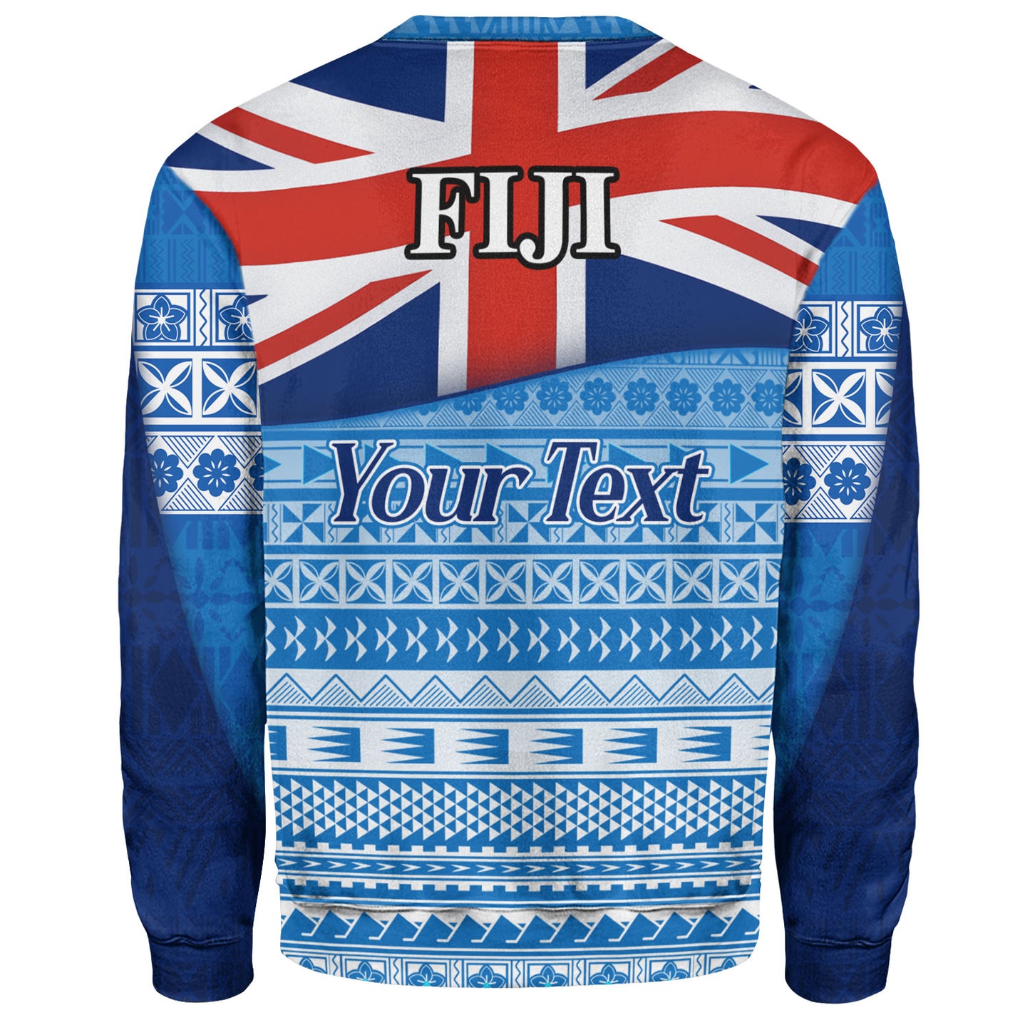Fiji Custom Personalised Sweatshirt Tapa Fijian Seamless Pattern