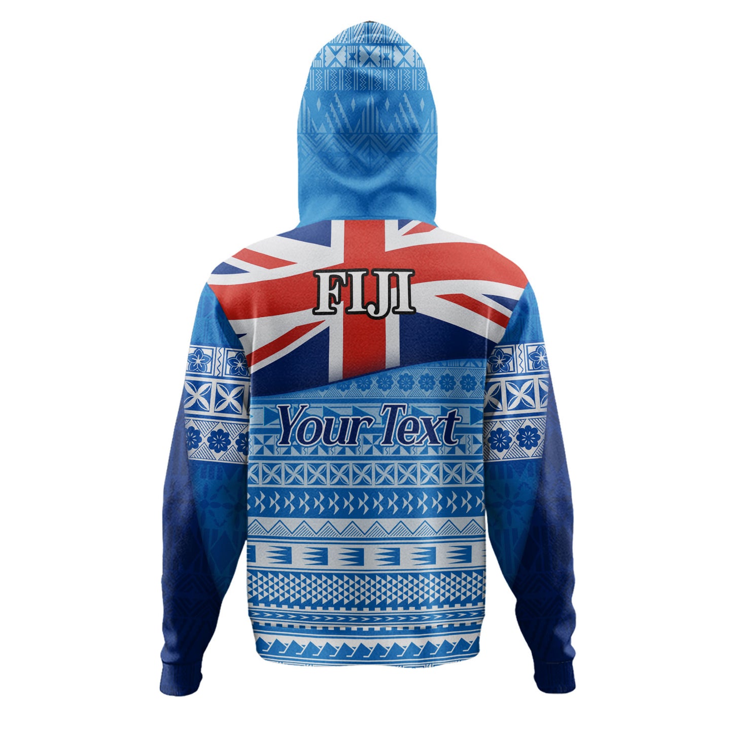 Fiji Custom Personalised Hoodie Tapa Fijian Seamless Pattern