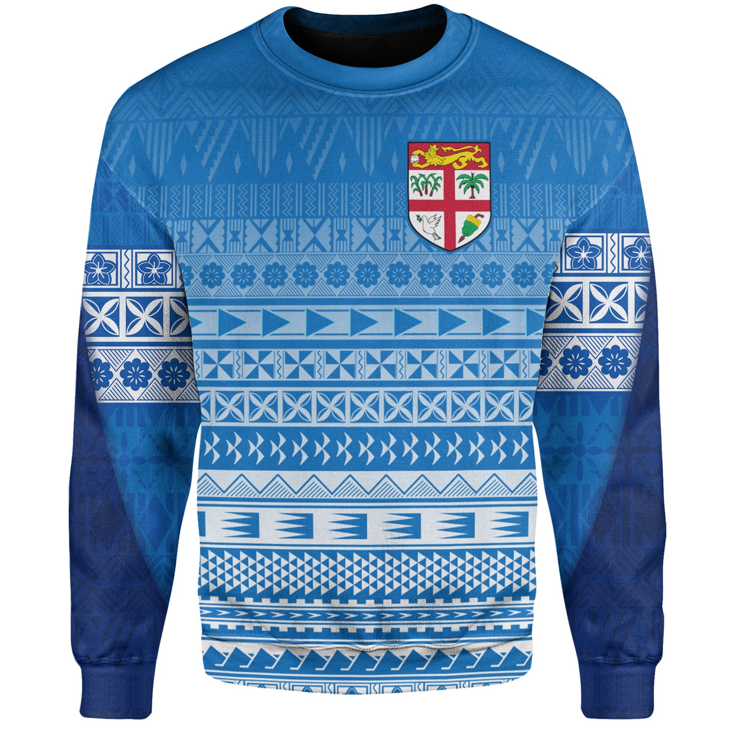 Fiji Custom Personalised Sweatshirt Tapa Fijian Seamless Pattern