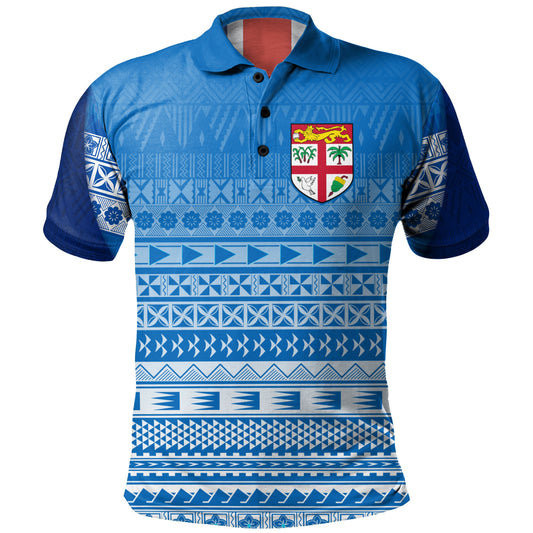 Fiji Custom Personalised Polo Shirt Tapa Fijian Seamless Pattern