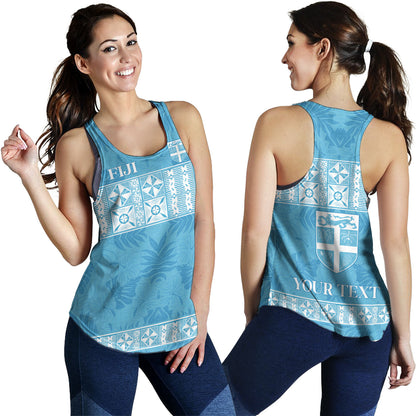 Fiji Women Tank Custom Traditional Fijian Masi Pink Color