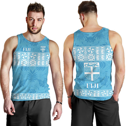 Fiji Tank Top Custom Traditional Fijian Masi Pink Color