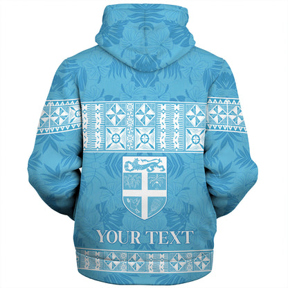 Fiji Sherpa Hoodie Custom Traditional Fijian Masi Pink Color