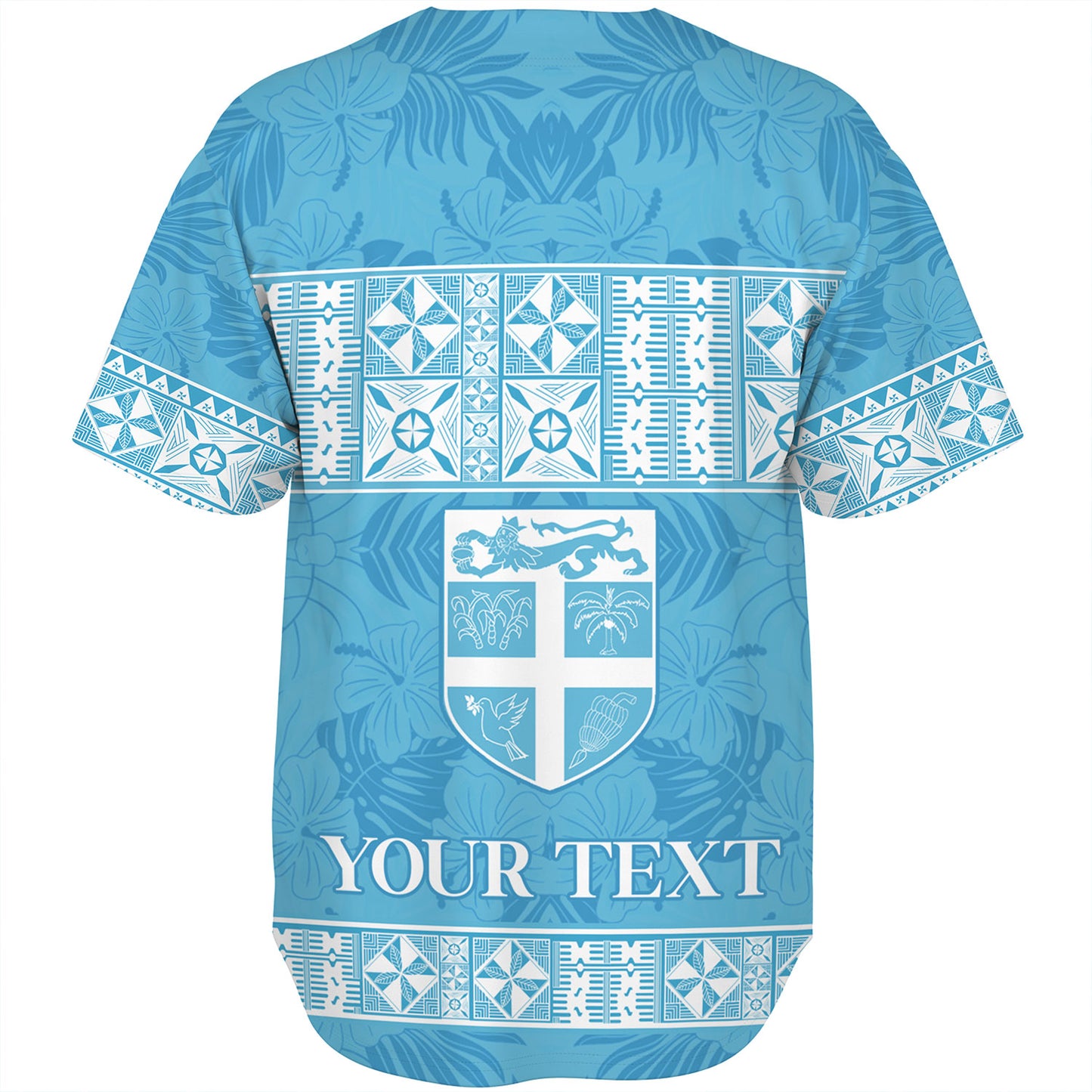 Fiji Baseball Shirt Custom Traditional Fijian Masi Pink Color