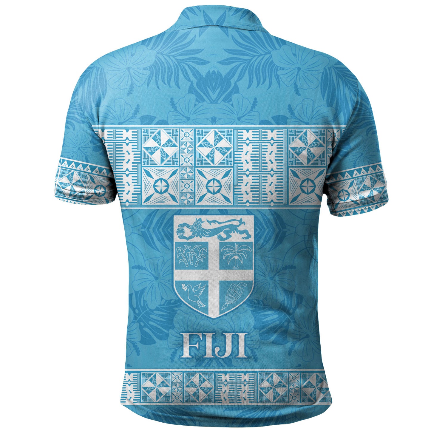 Fiji Polo Shirt Custom Traditional Fijian Masi Pink Color