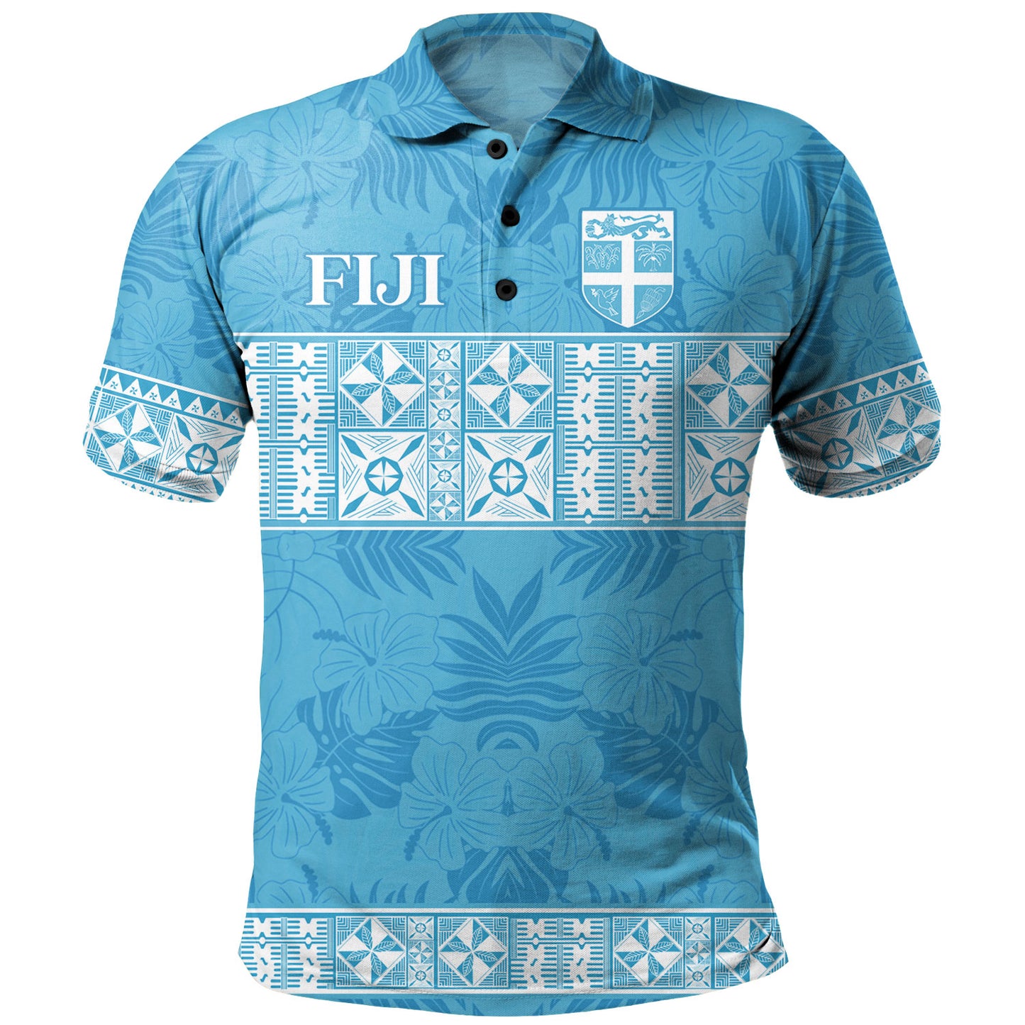 Fiji Polo Shirt Custom Traditional Fijian Masi Pink Color