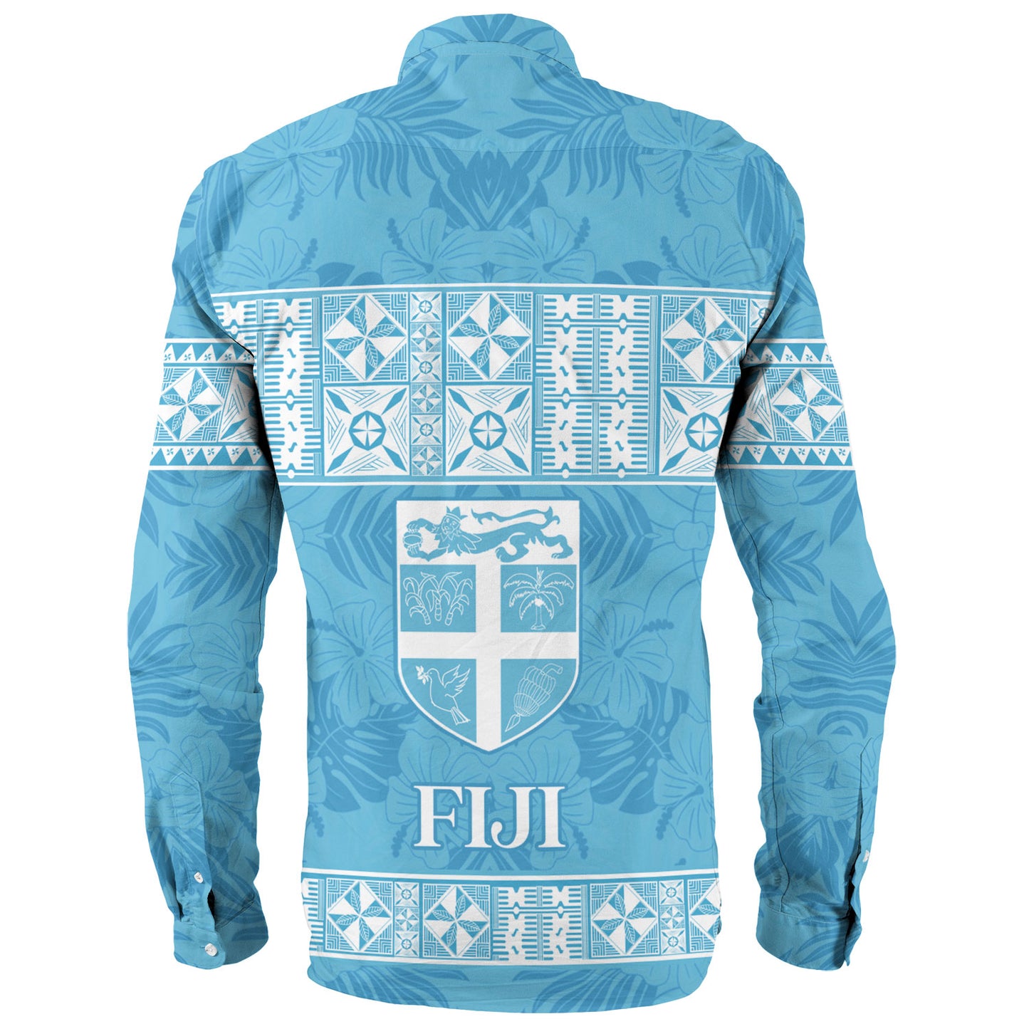 Fiji Long Sleeve Shirt Custom Traditional Fijian Masi Pink Color