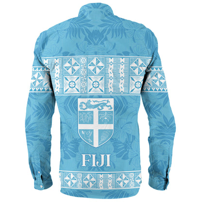 Fiji Long Sleeve Shirt Custom Traditional Fijian Masi Pink Color