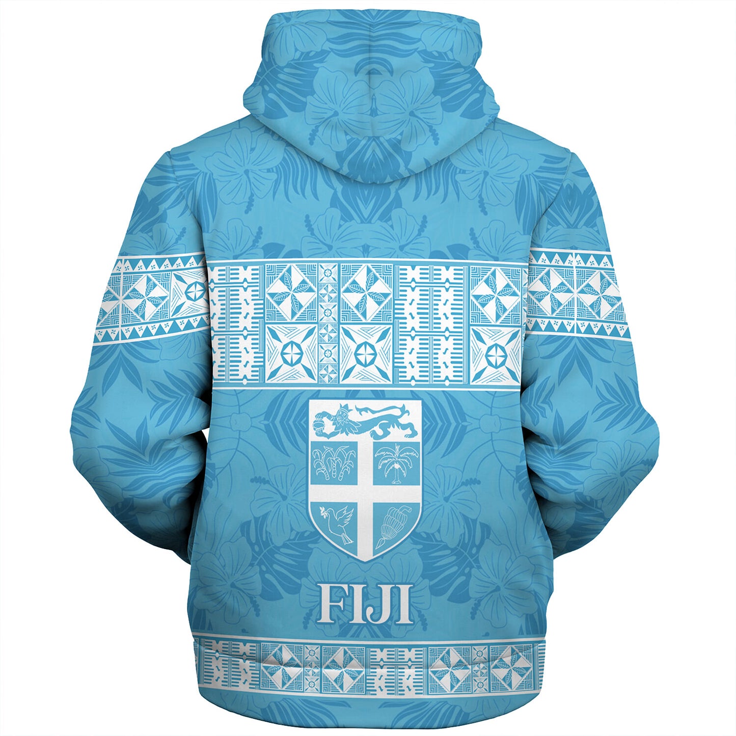 Fiji Sherpa Hoodie Custom Traditional Fijian Masi Pink Color