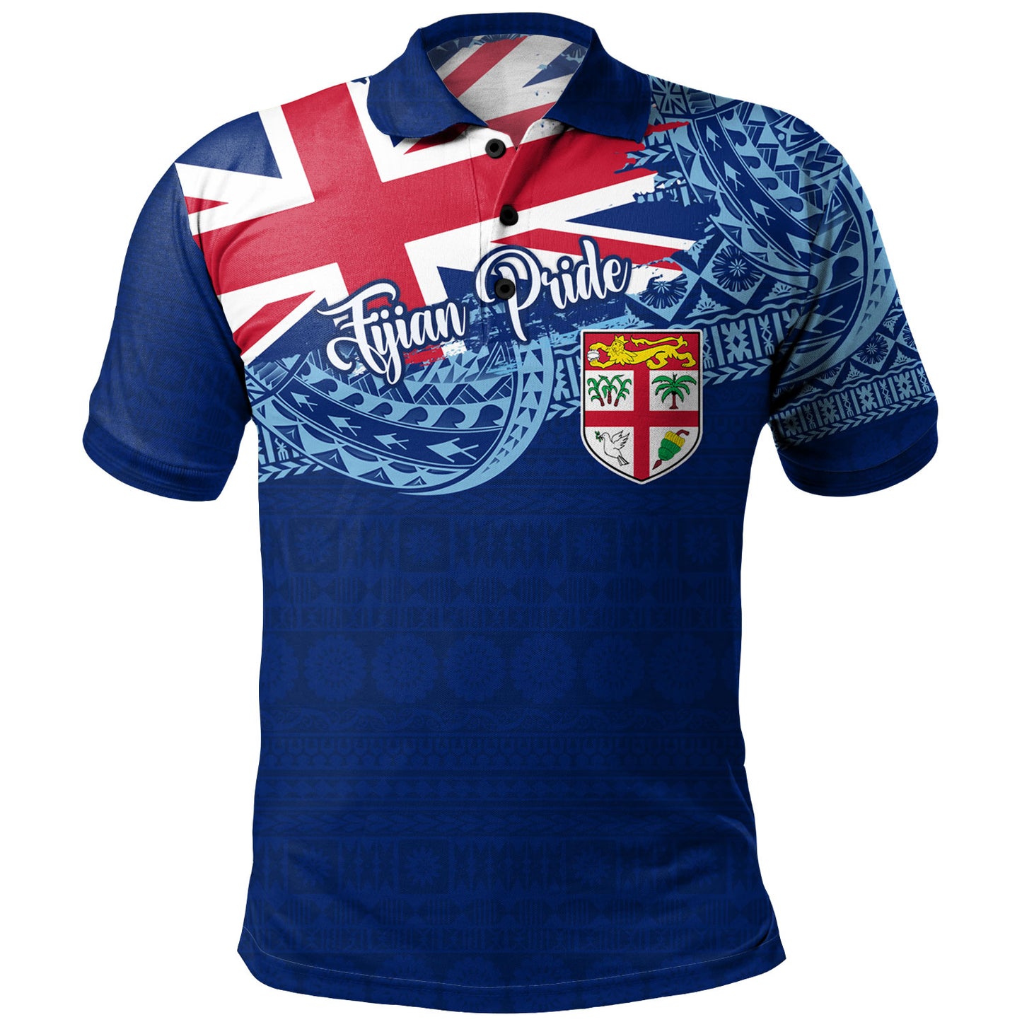 Fiji Polo Shirt - Custom Fijian Pride Masi Patterns