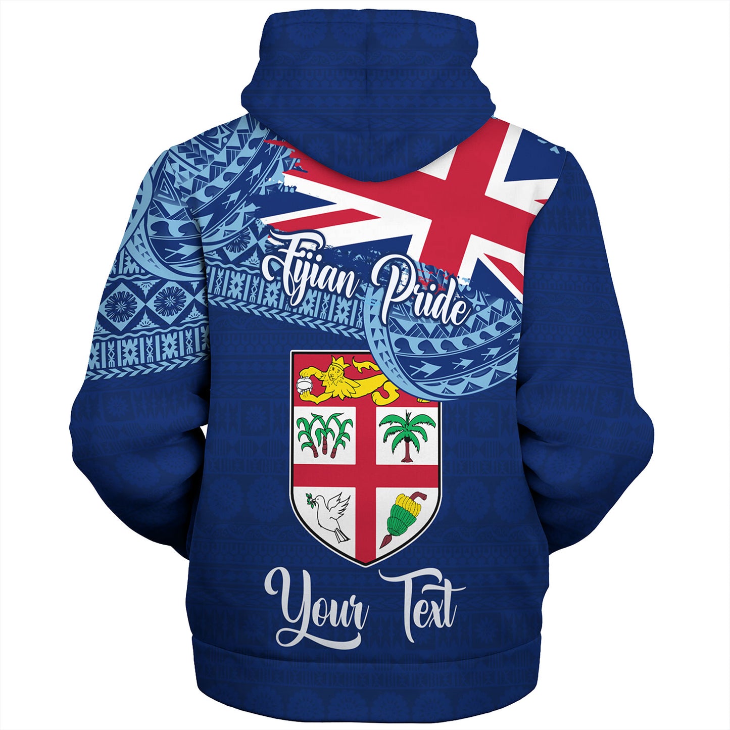 Fiji Sherpa Hoodie - Custom Fijian Pride Masi Patterns