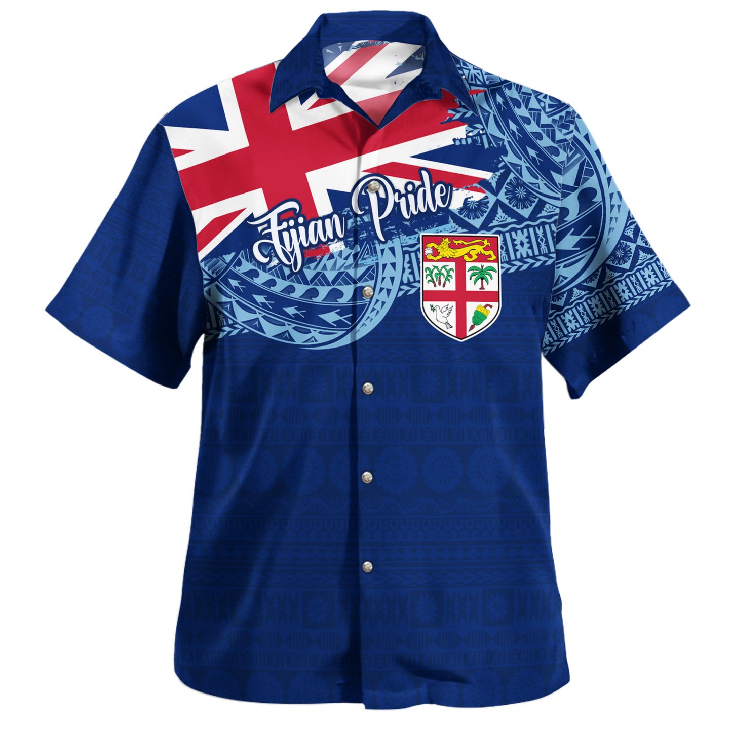 Fiji Hawaiian Shirt - Custom Fijian Pride Masi Patterns