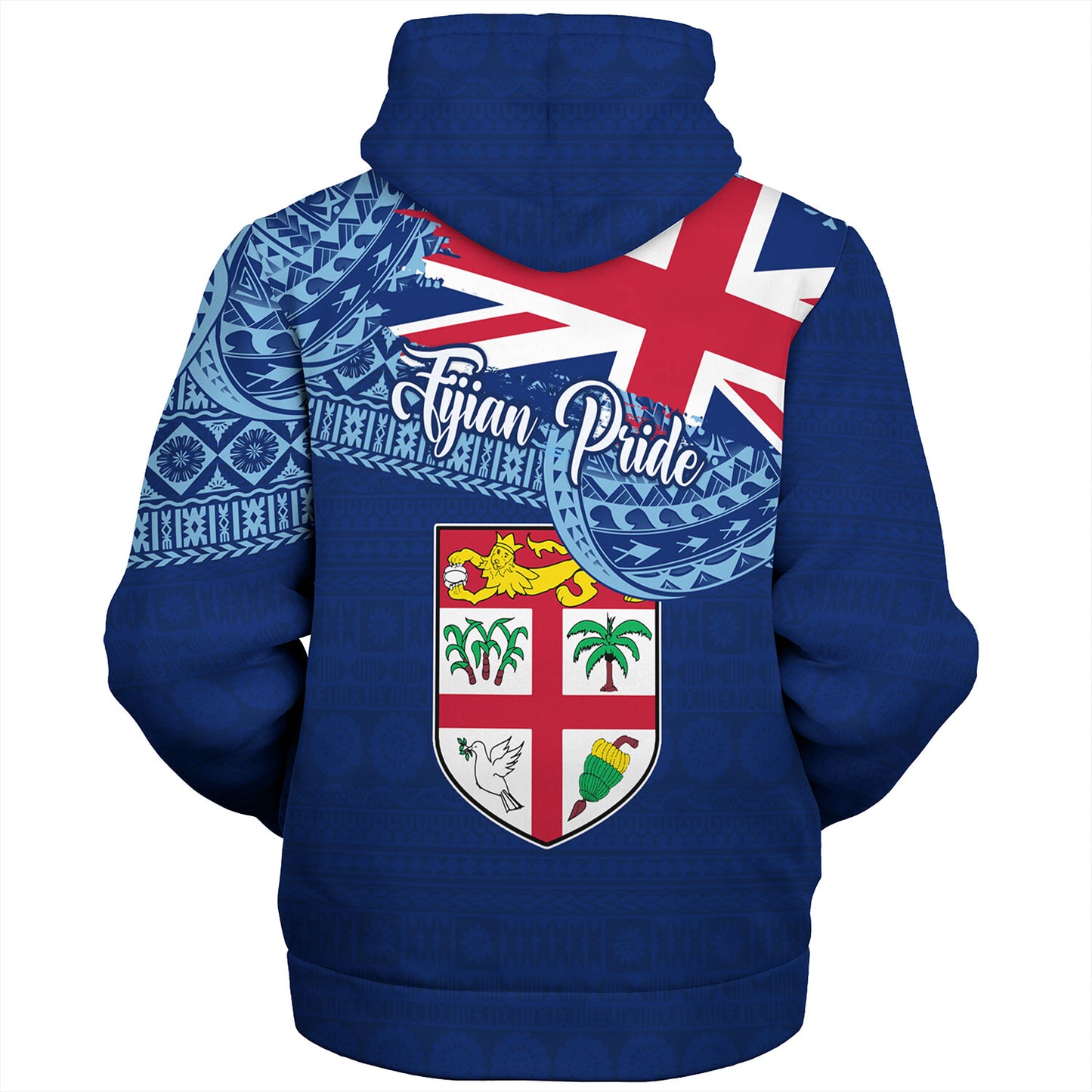 Fiji Sherpa Hoodie - Custom Fijian Pride Masi Patterns