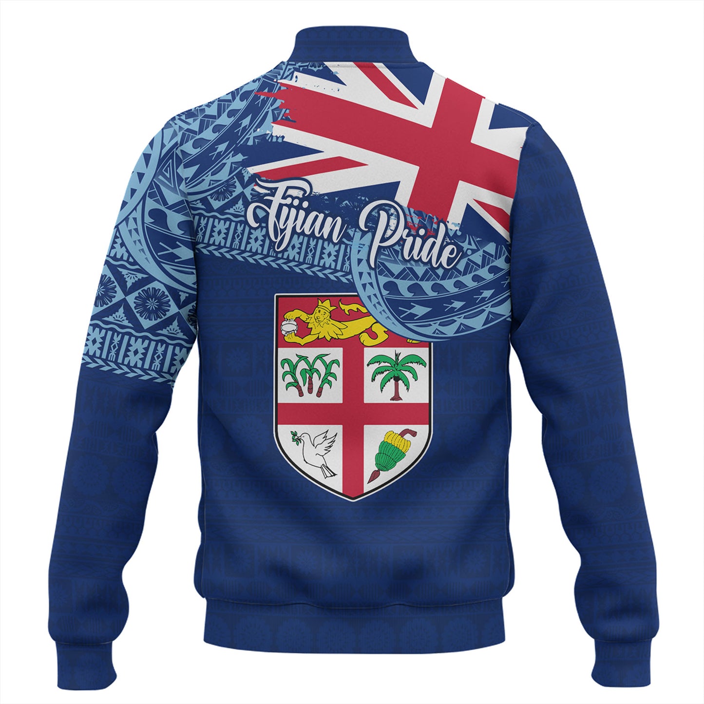 Fiji Baseball Jacket - Custom Fijian Pride Masi Patterns