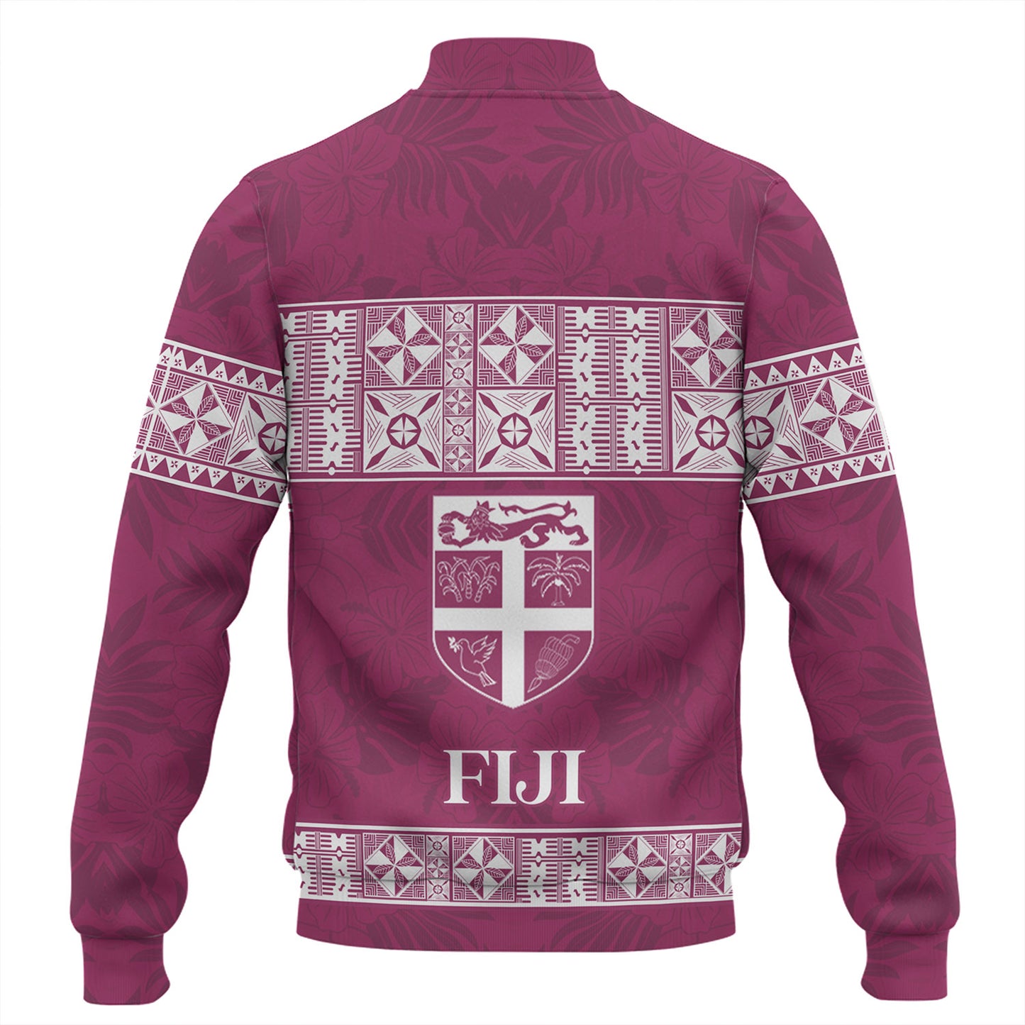 Fiji Baseball Jacket Custom Traditional Fijian Masi Pink Color