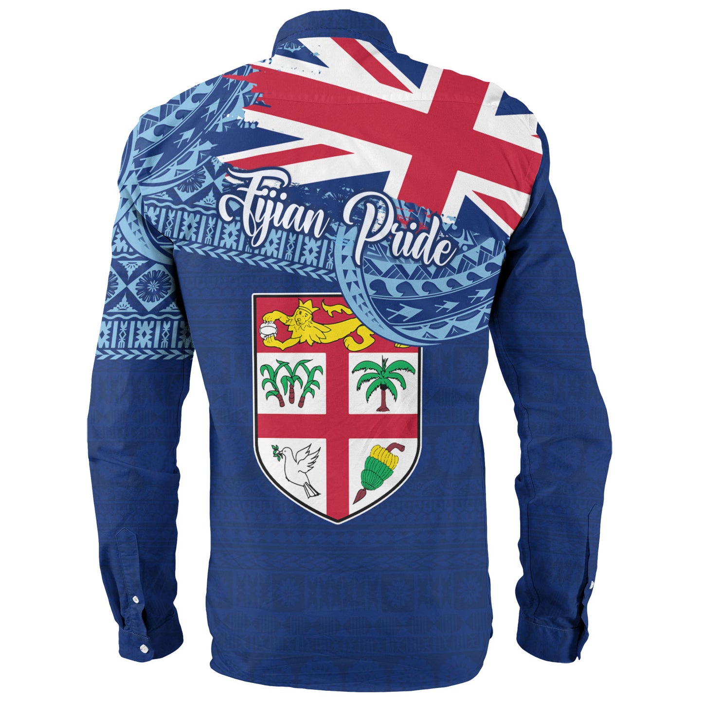 Fiji Long Sleeve Shirt - Custom Fijian Pride Masi Patterns