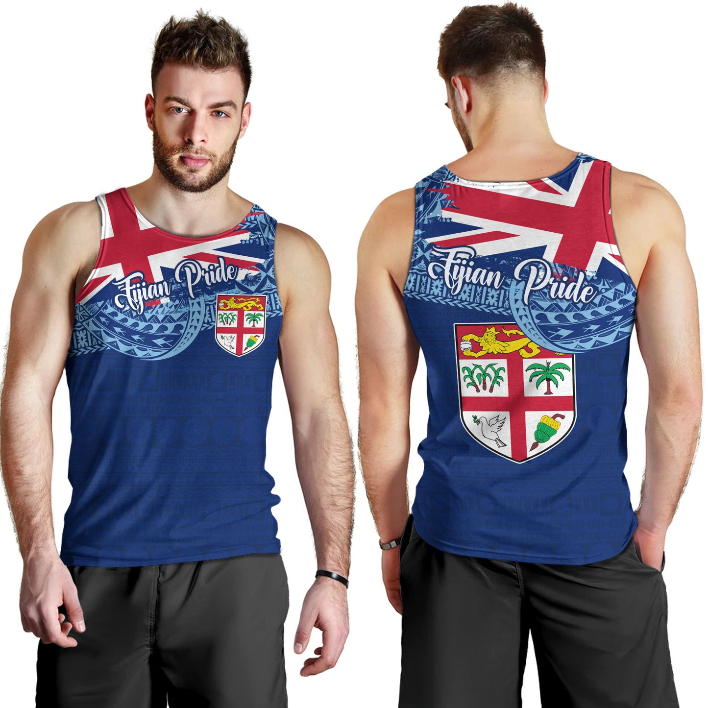 Fiji Tank Top - Custom Fijian Pride Masi Patterns