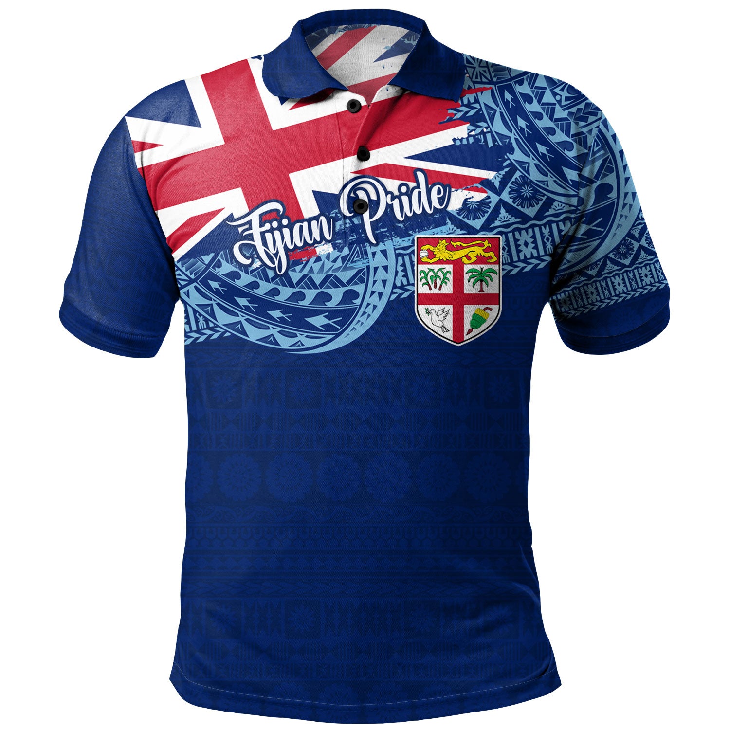 Fiji Polo Shirt - Custom Fijian Pride Masi Patterns