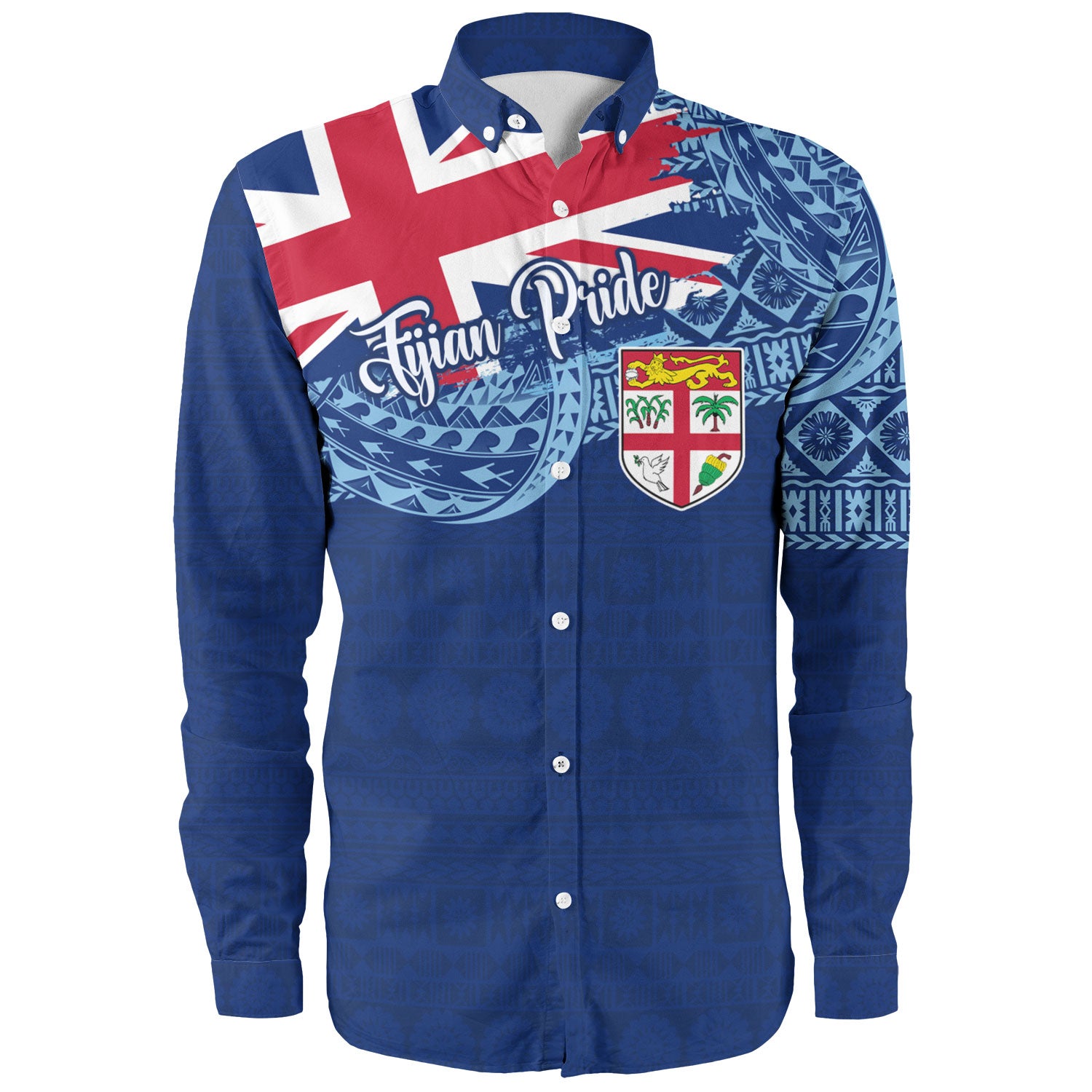 Fiji Long Sleeve Shirt - Custom Fijian Pride Masi Patterns