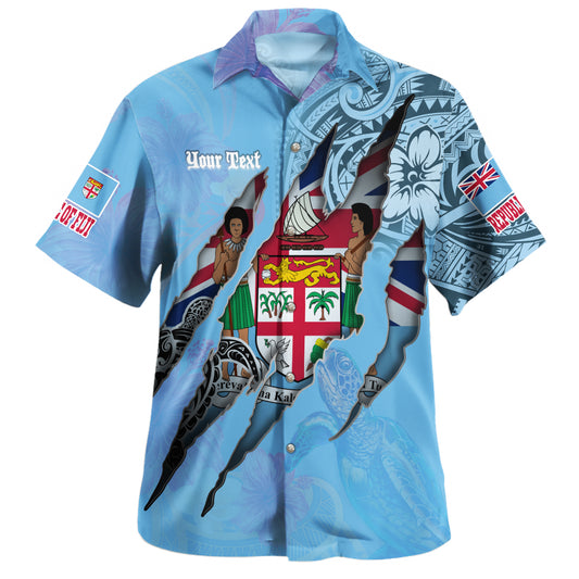 Vanuatu Hawaiian Shirt Custom Vanuatuanâ€Ž Blood Inside Me Polynesian Sleeve Tattoo Tropical Yellow