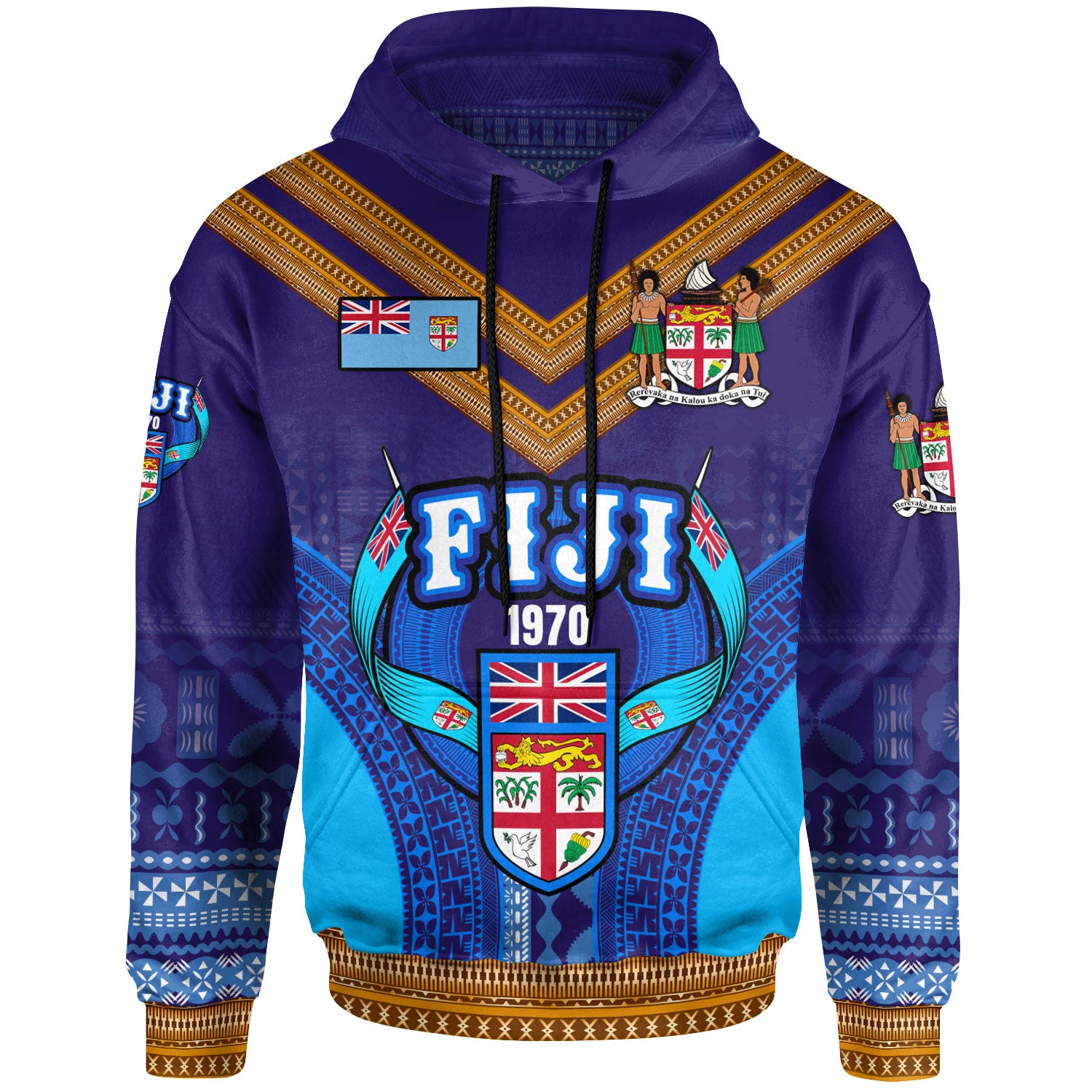 Fiji Day Hoodie - Custom BULA FIJI Tapa Patterns Hoodie