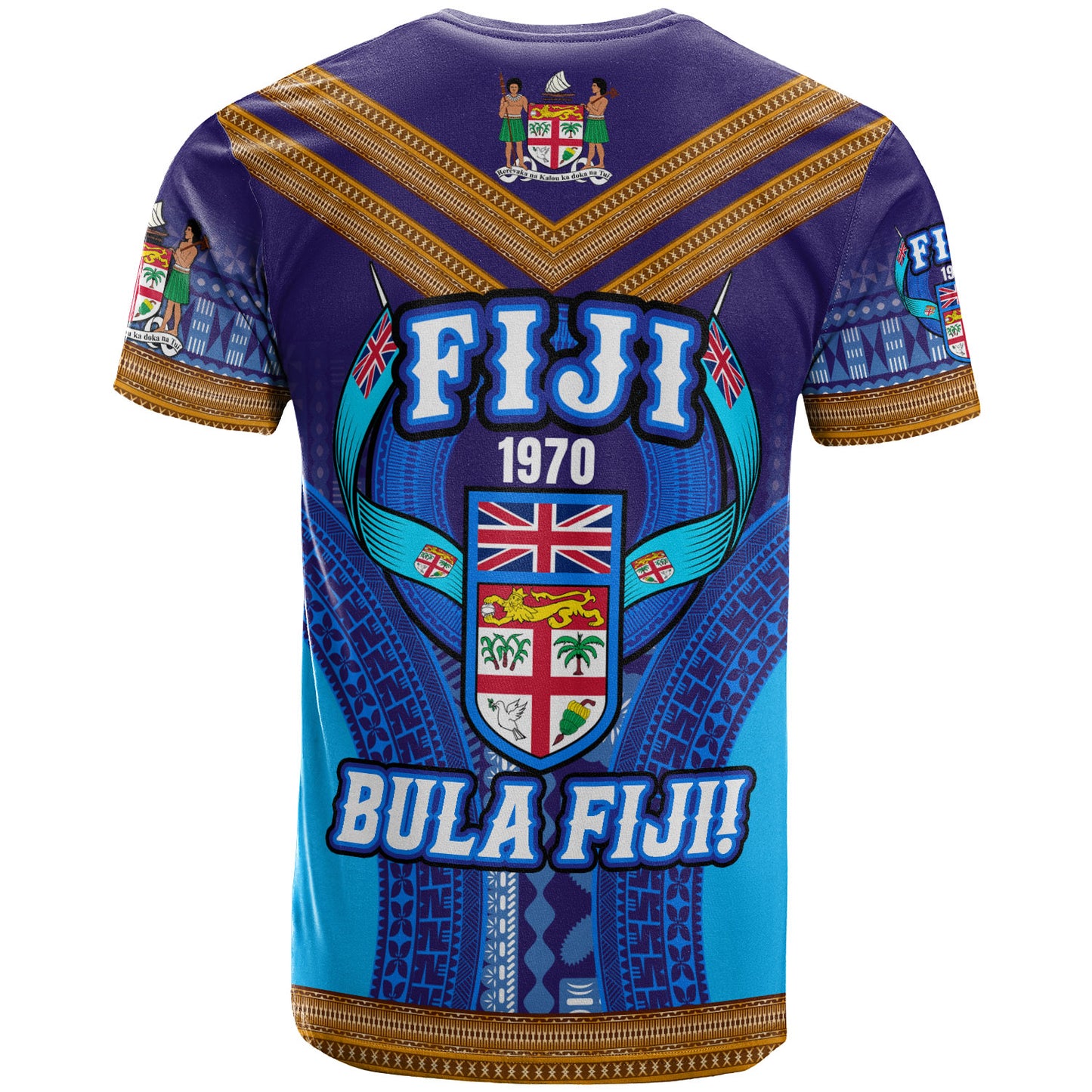 Fiji Day T-Shirt - Custom BULA FIJI Tapa Patterns T-Shirt