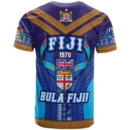 Fiji Day T-Shirt - Custom BULA FIJI Tapa Patterns T-Shirt