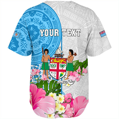 Fiji Baseball Shirt Fiji Day Tanoa Hibiscus Fijian Tapa Masi Pattern