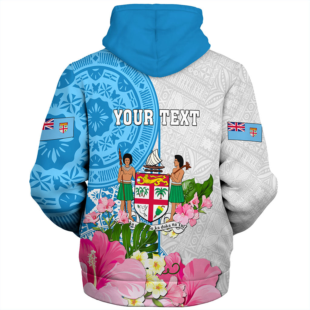 Fiji Sherpa Hoodie Fiji Day Tanoa Hibiscus Fijian Tapa Masi Pattern