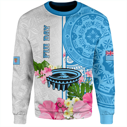 Fiji Sweatshirt Fiji Day Tanoa Hibiscus Fijian Tapa Masi Pattern