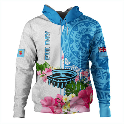 Fiji Hoodie Fiji Day Tanoa Hibiscus Fijian Tapa Masi Pattern