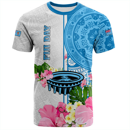 Fiji T-Shirt Fiji Day Tanoa Hibiscus Fijian Tapa Masi Pattern