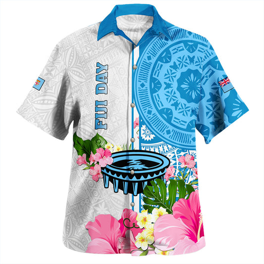 Fiji Custom Personalised Hawaiian Shirt Strong Fire Pattern Gold