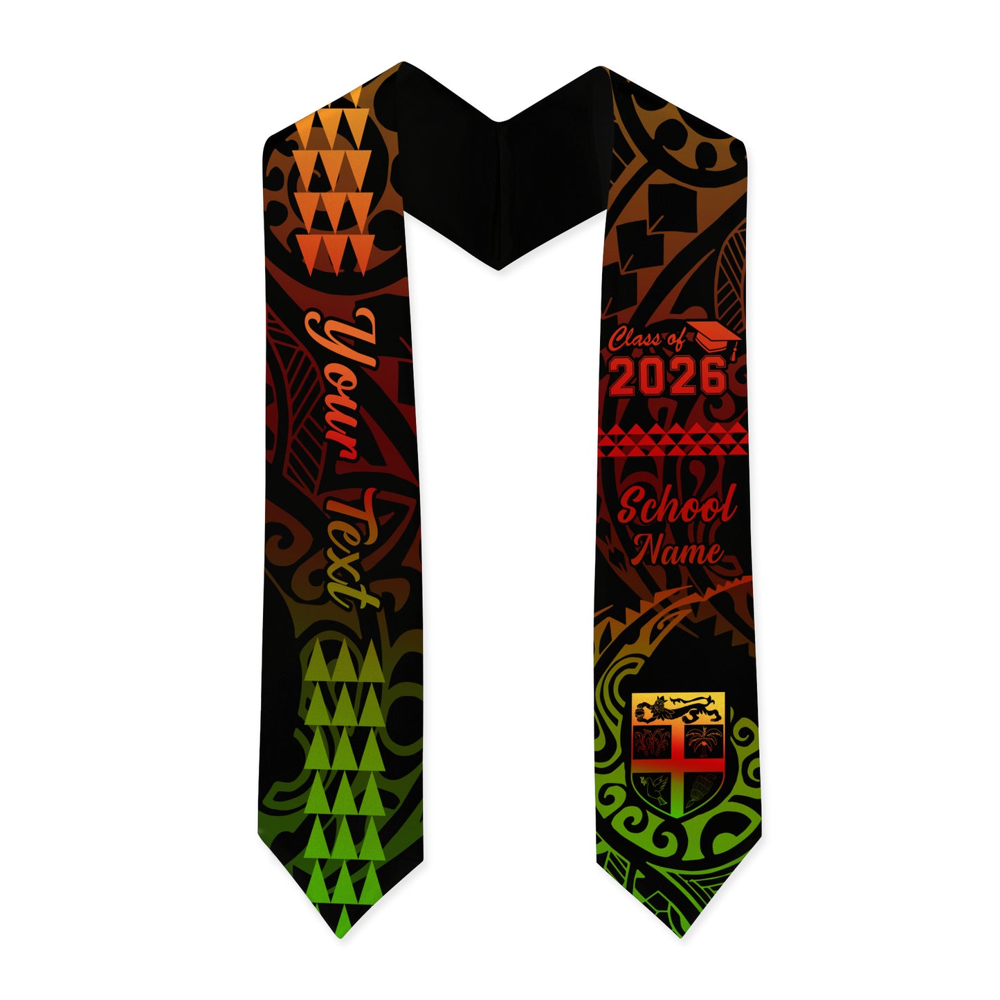 Fiji Graduation Stole Custom Class 2026 Kakau Style