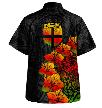 Fiji Hawaiian Shirt Custom Personalised Turtle and Tribal Tattoo Of Polynesian