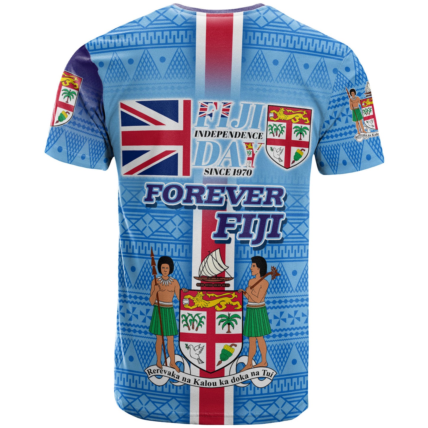 Fiji T-Shirt - Custom Fiji Independence Tapa Patterns Sport Style T-Shirt