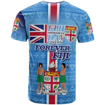 Fiji T-Shirt - Custom Fiji Independence Tapa Patterns Sport Style T-Shirt