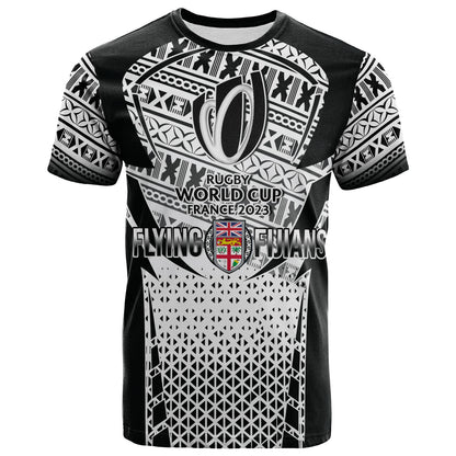 Fiji T-Shirt Flying Fijians Rugby Cup (Black-White Ver)