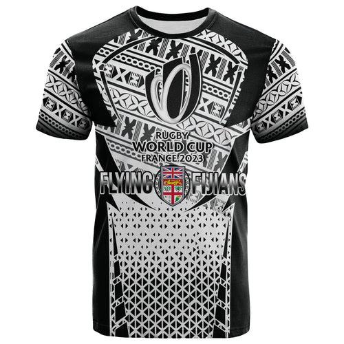 Fiji T-Shirt Flying Fijians Rugby Cup (Black-White Ver)